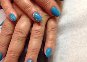 CND Brisa Gel, Cerulean Sea & foils. Inspired by Amanda Fontanarrosa.